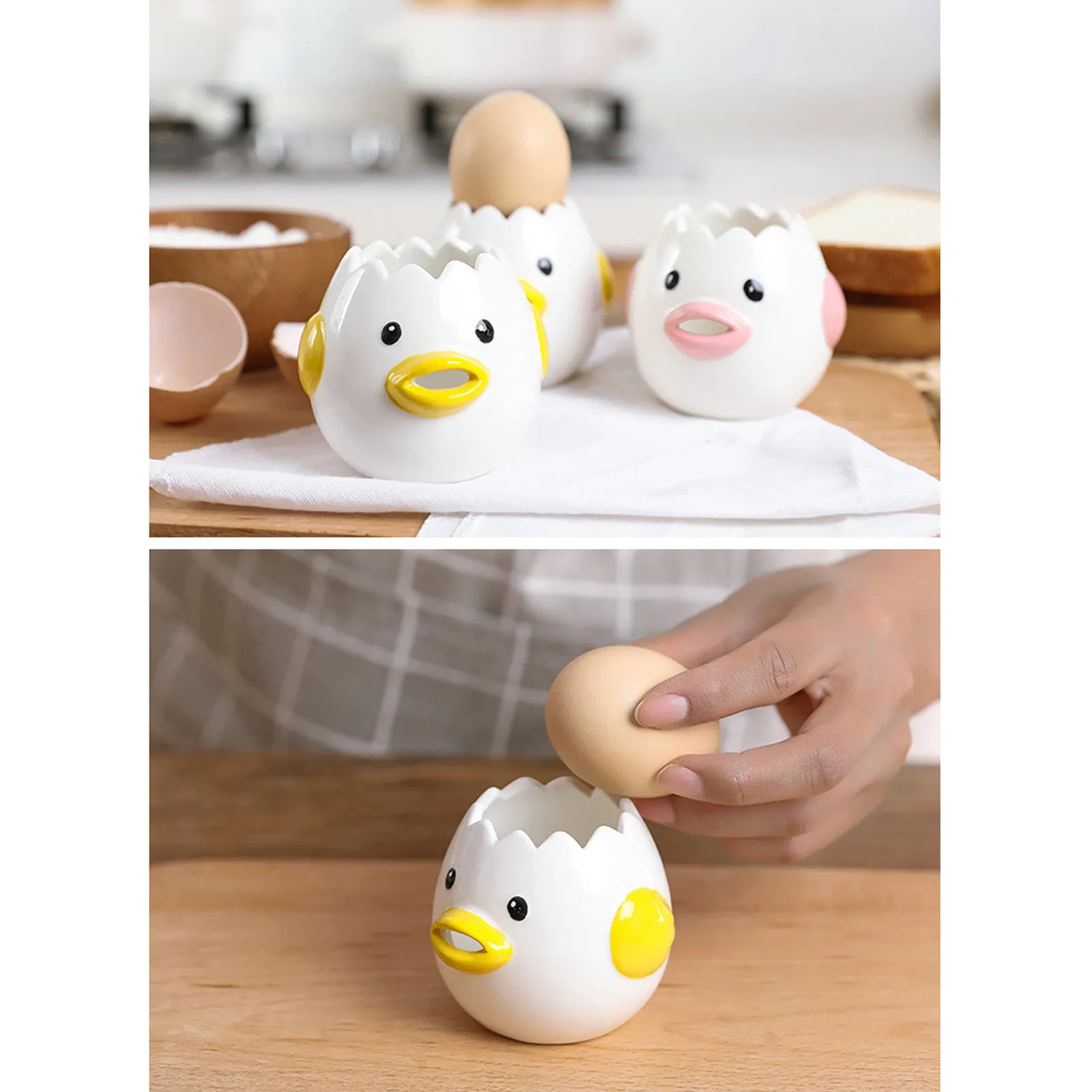 Милый керамический разделитель яичного желтка для маленькой курицы инструмент