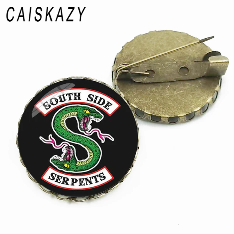 Винтажная брошь ривердейл стеклянная купольная бронза ручной работы в виде