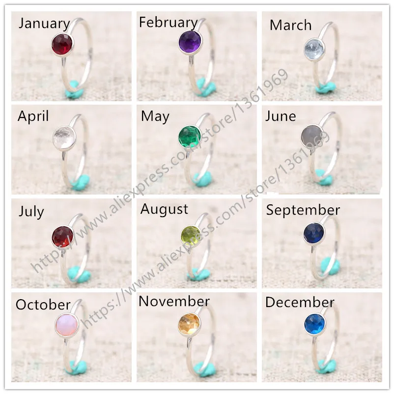 

Женские кольца из стерлингового серебра 925 пробы с капелькой, обручальное кольцо, подарок на день рождения, 12 месяцев, RIP074