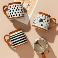 500ml vintage ceramic coffee mug heat resistant handgrip cup for juice water milk office kitchen restaurant drinkware