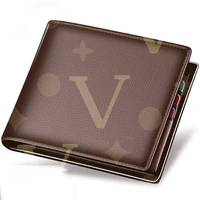 luxury designer short purse top quality coin pocket credit card holder money bag with box unisex folding wallet