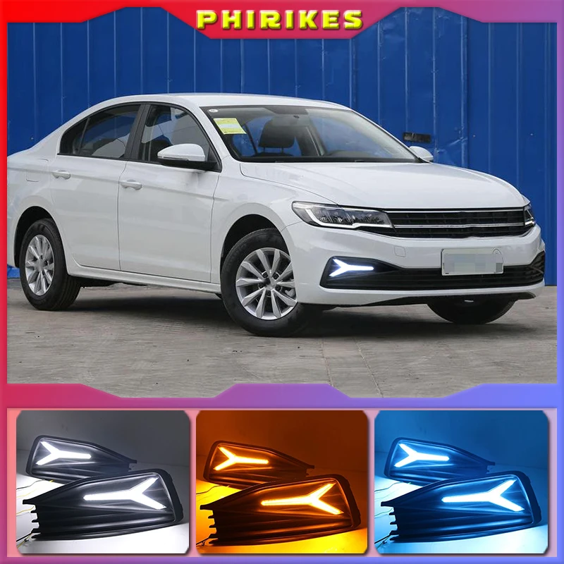 

Светодиодные дневные ходовые огни DRL, сменные Противотуманные фары для Volkswagen Bora 2019 2020 12 В дневсветильник s