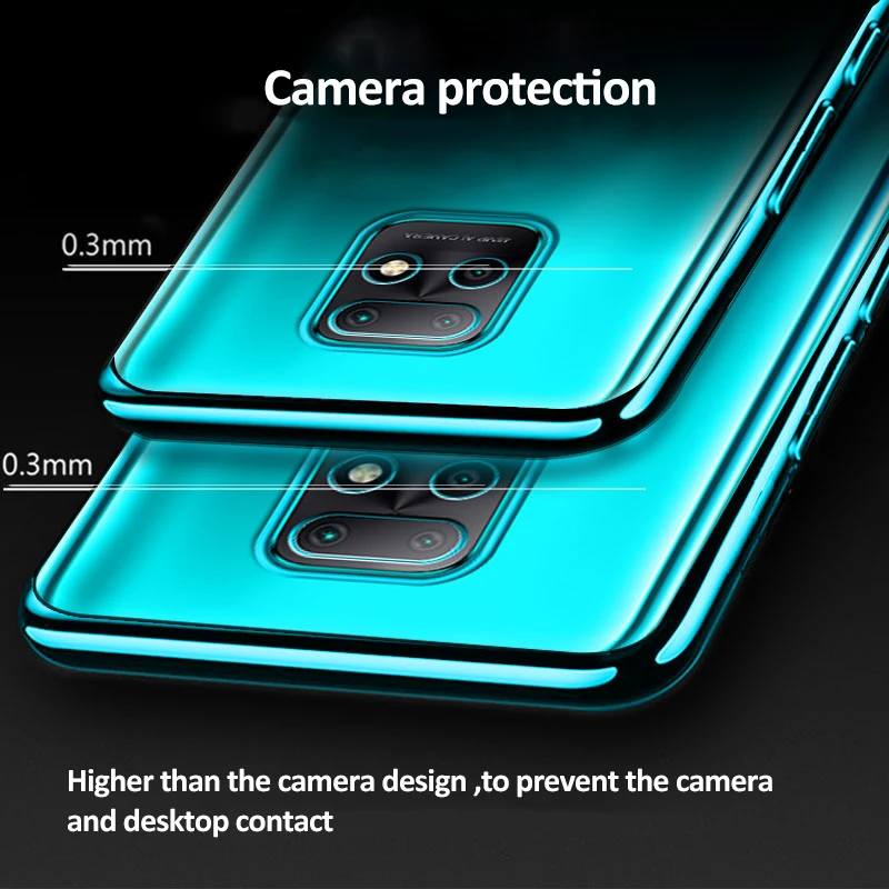 plating soft clear silicone phone case for xiaomi redmi note9 note 9 s pro max 9s coque note9promax camera protective thin cover free global shipping
