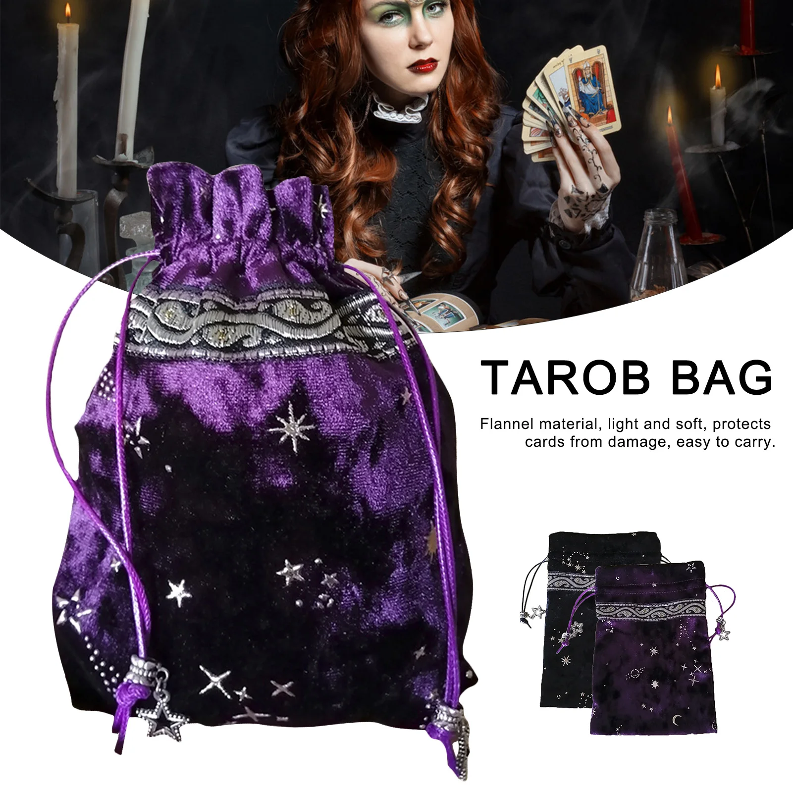 

13x18 см Таро карты сумка для хранения мягкие ювелирные изделия Flanne чехол ведьма Созвездие энергии хранение кристаллов сумка-Органайзер