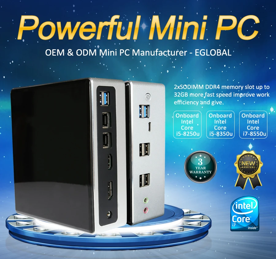 Кулер Eglobal с Windows 10 8 поколения Intel i7 8550U i5 8250U DDR4 M.2 NVME SSD игровой мини-компьютер 2020 |