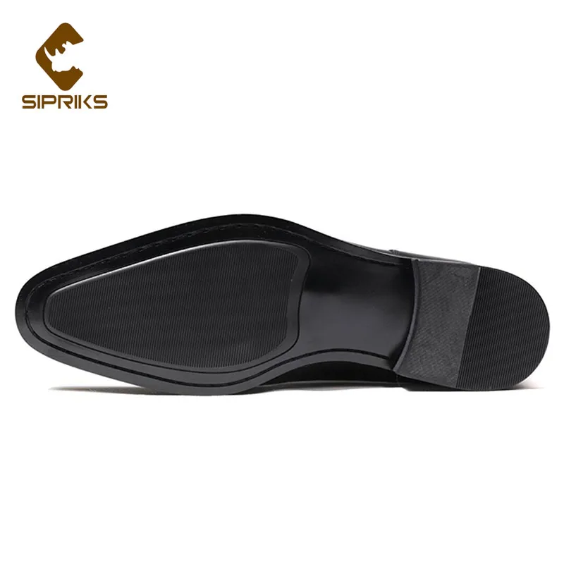 Sipriks Decent Shoes Men Original Cow Leather Rubber Chaussure Homme Costume Elegance Wedding Grooms Brown Black 44 | Обувь