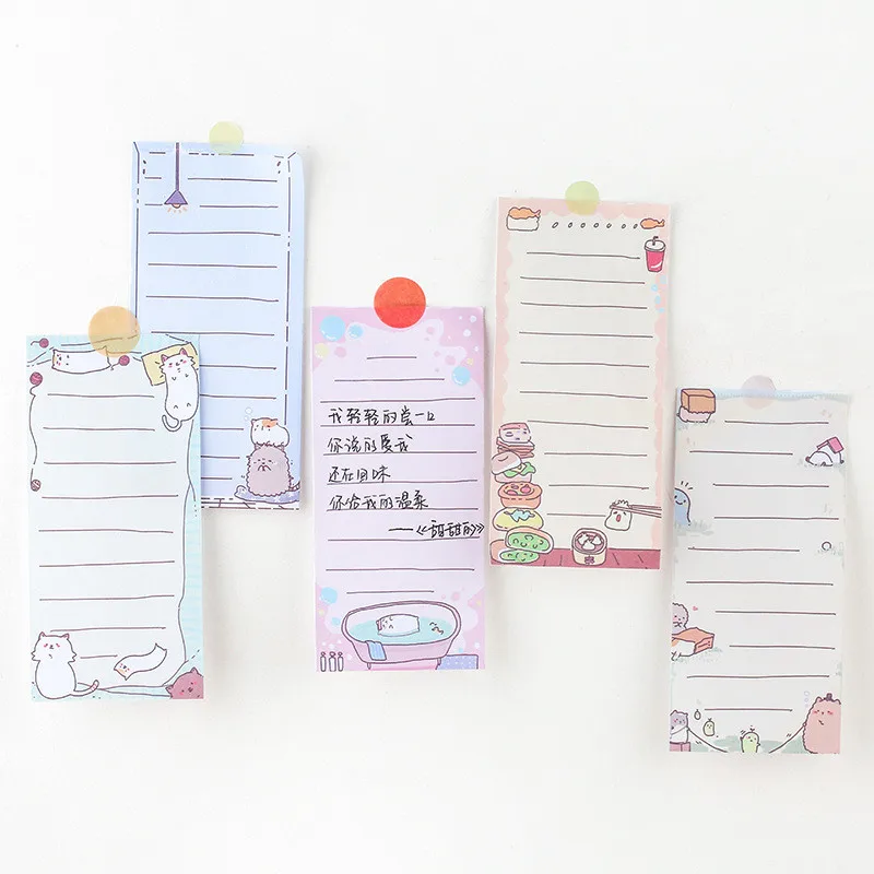 

1 Piece Lovely Creative Cartoon Animals Food Cute Memo Pad Students Stationery Office and School Supplies Kids Gift