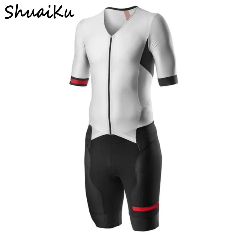 

2020 Men's Cycling Skinsuit Triathlon Jumpsuits Trisuit Short Sleeve Speedsuit Maillot Ciclismo Running Clothing Breathable
