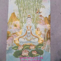 nanhai guanyin antique collection calligraphy and painting buddha thangka brocade silk embroidered banners
