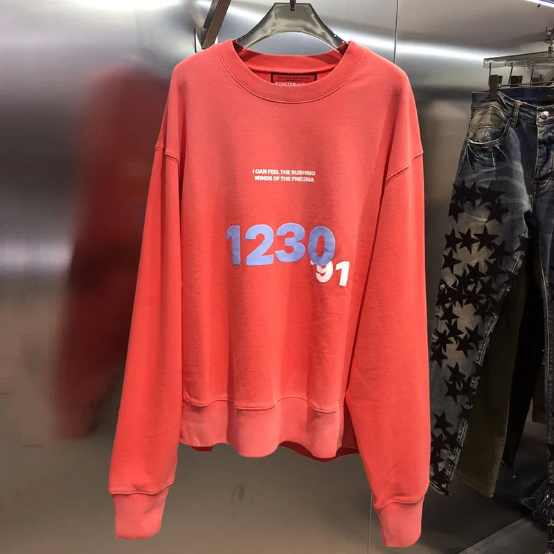 

Oversized RRR123 Hoodie Printed Terry Distressed Round Neck Men Women 1:1 High Quality RRR123 Pullover