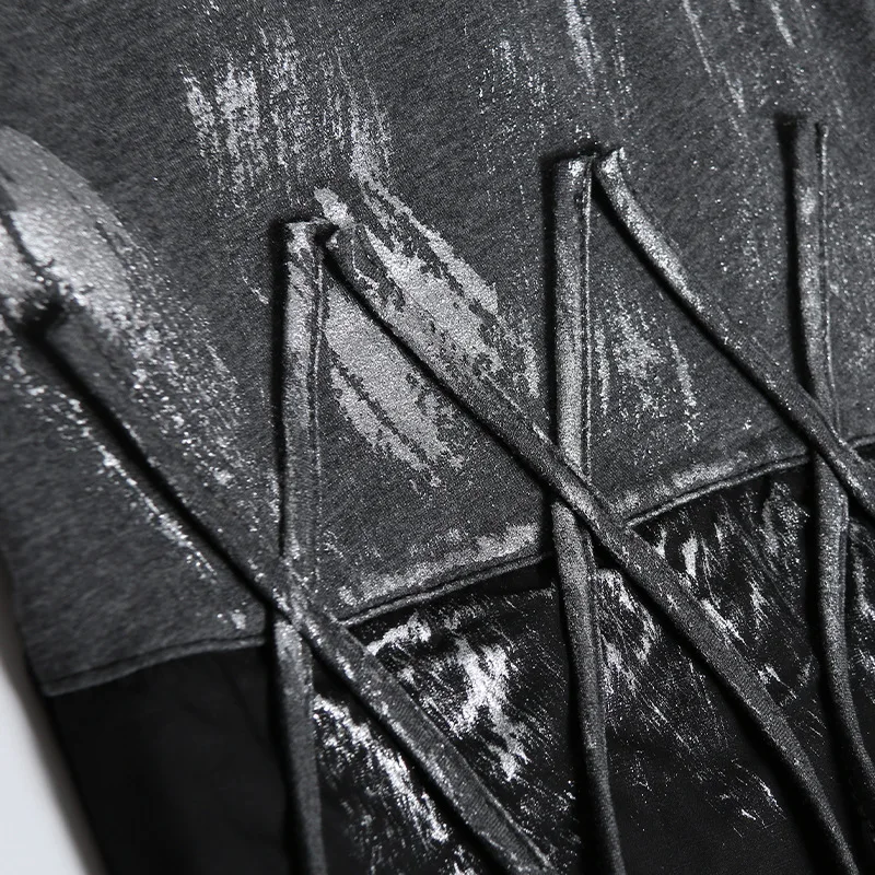 

Summer A-Line Solid Patckwork Fashion Round Neck Women Maxi Dress Plus Size Gray Cotton Loose Office Vintage Dress Party Dress