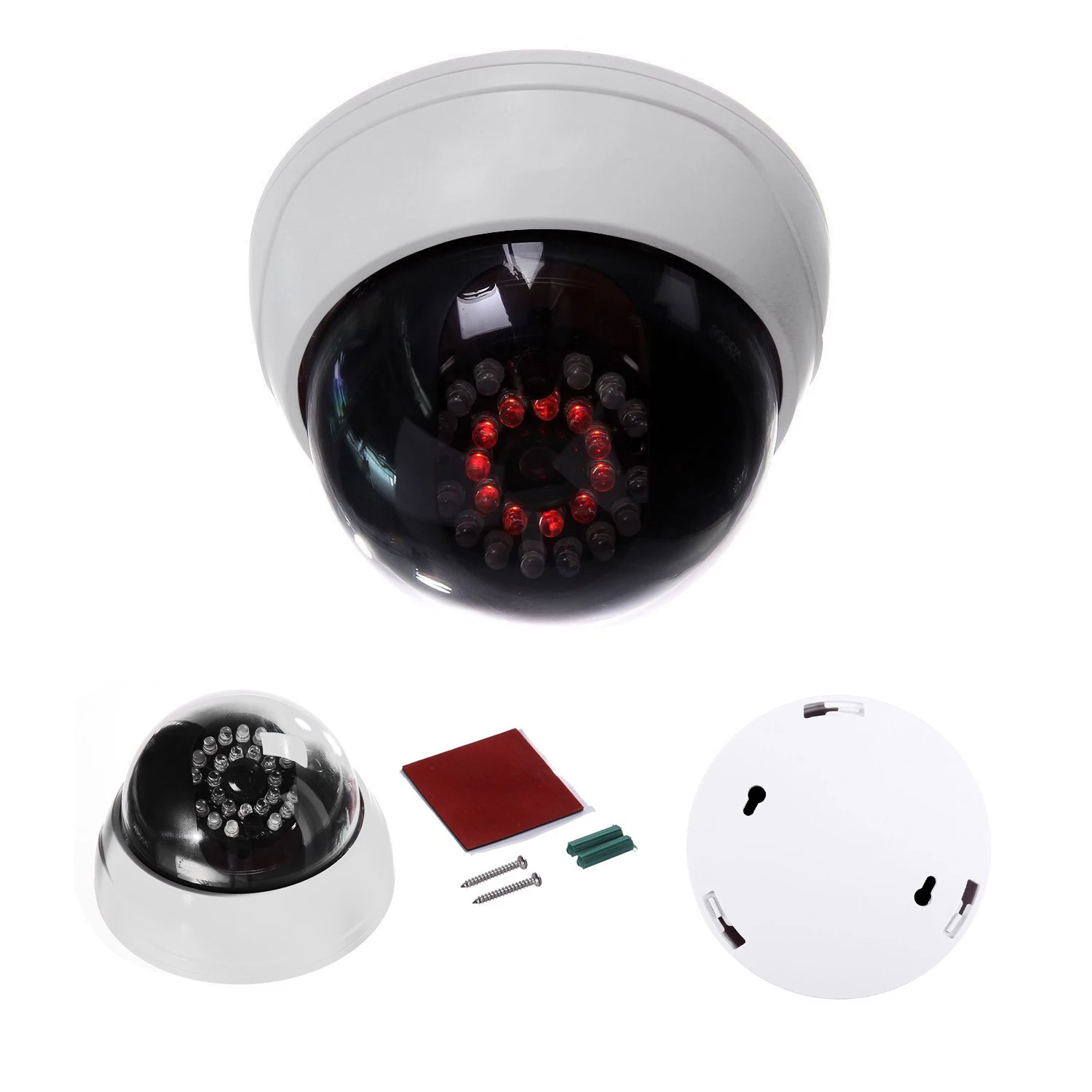 

Indoor CCTV Fake Dummy Dome Security Camera with IR LEDs White