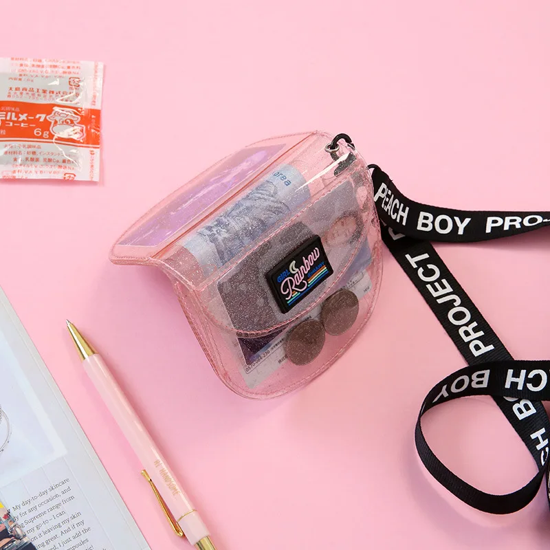 1pcs Milkjoy Transprent Jelly Neck Wallet Laser Halter Girls Coin Purse Storage Letter Card Holder Bag Clutch Women Wallets | Дом и сад