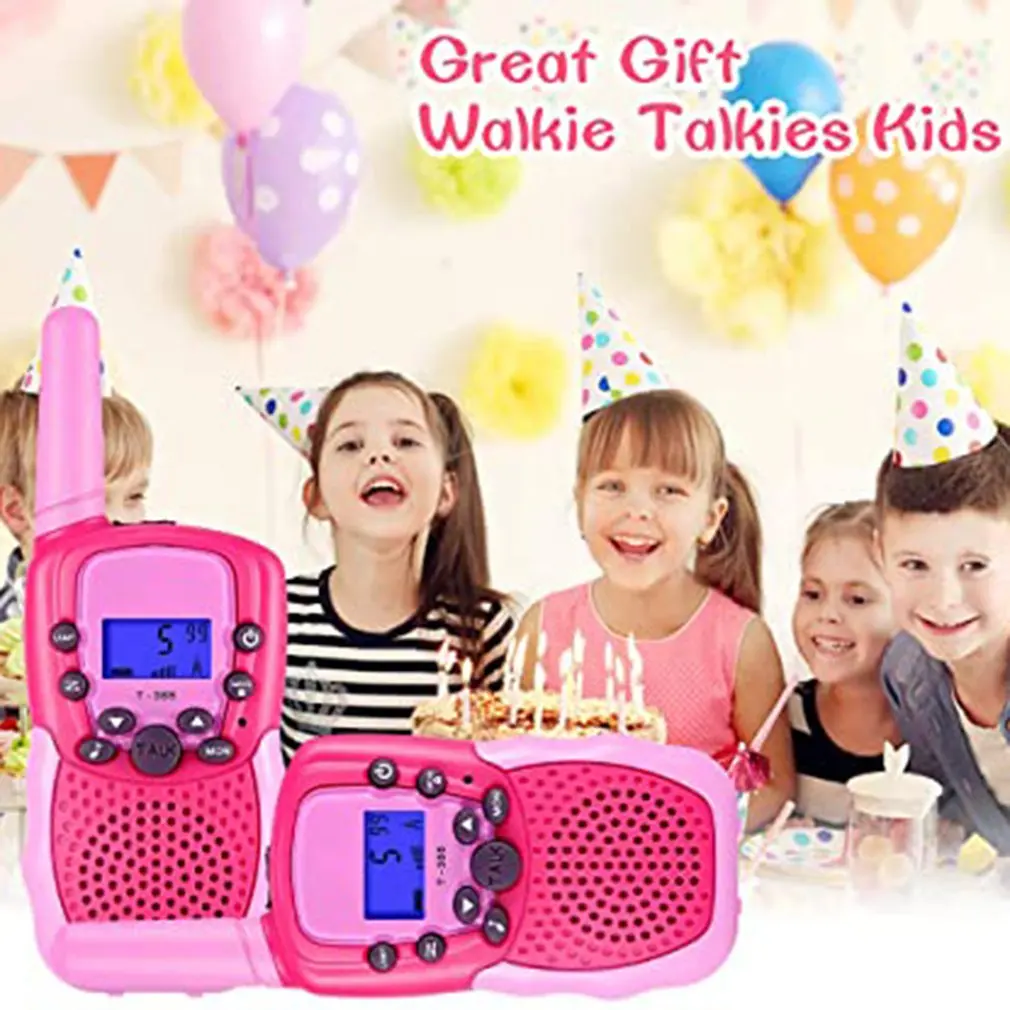 

1 Pair T388 Kids Walkie Talkie 8 Channels LCD VOX Screen Long Distance 3KM For 3-12 Years Old Boys Or Girls