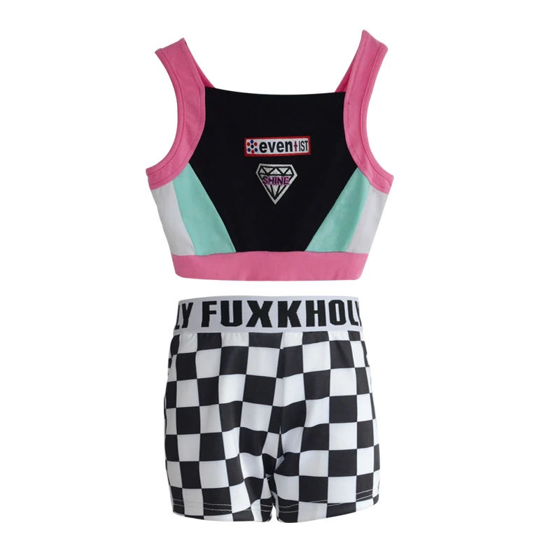 

Hip Hop Dance Costumes Girls Jazzz Street Dancing Clothes Kids Cheerleading Outfits Stage Performance Dancewear Child DNV12020