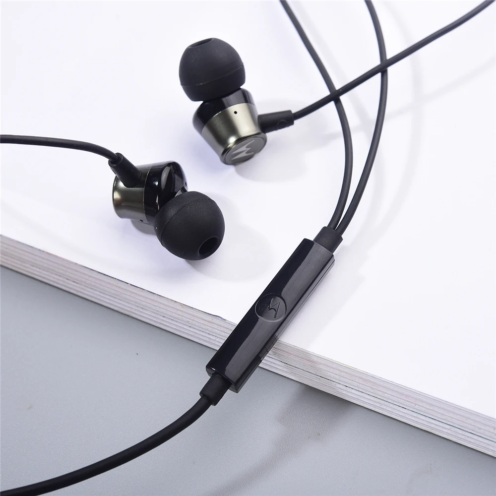 Original 3.5MM Ear Buds Wire Control Headphones With Mic Heavy Bass Metal Earphones For Motorola Moto One Hyper P30 E5 G50 G7 G8 |