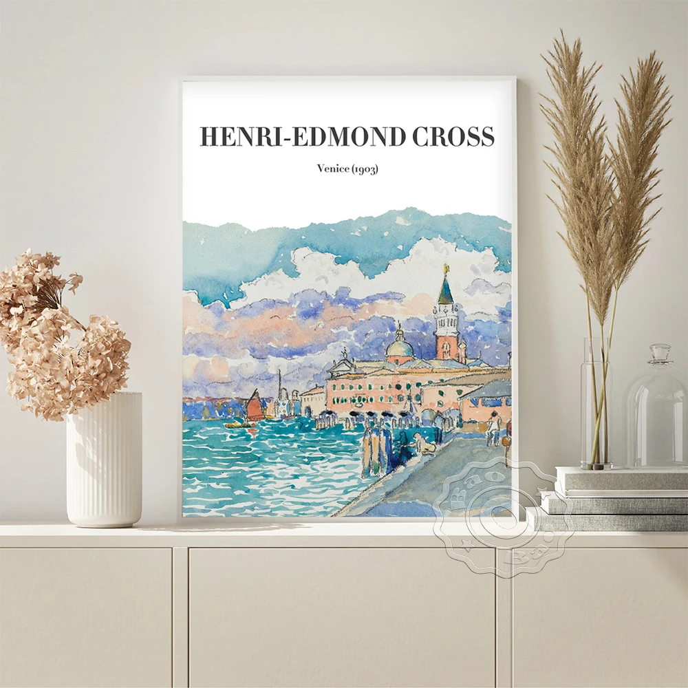 

Henri Edmond Cross Pointillism Exhibition Museum Art Prints Poster Venice Landscape Canvas Painting Home Decor Wall Stickers