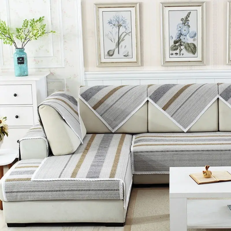 

Украшение для гостиной, Угловое тканевое полотенце для дивана, подушка для сиденья, нескользящая защита дивана, разноцветный чехол для поду...