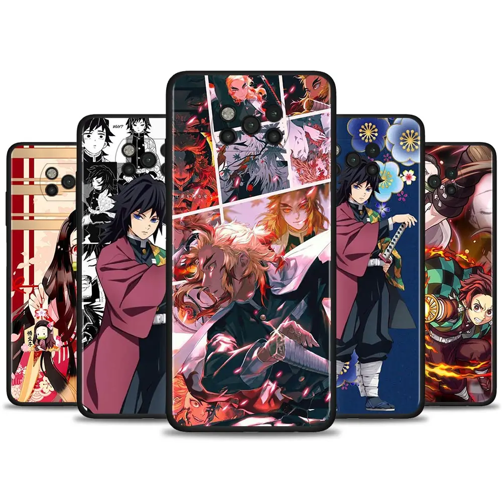 back case for xiaomi poco x3 nfc x3 pro f1 f3 m3 tpu cover for redmi note 8 8t 9 9t 9s 10 pro phone cover anime demon slayer free global shipping