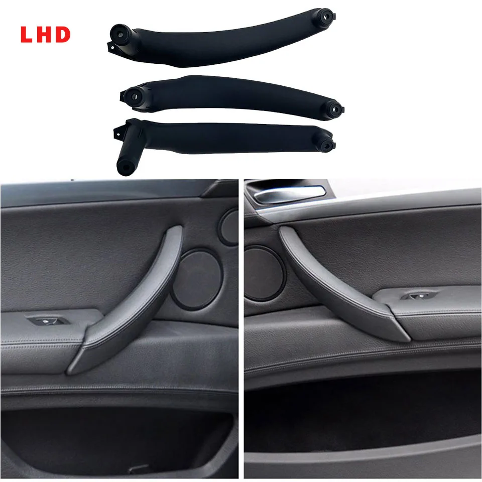

LHD Armrest Car Left Right Interior Door Handle Inner Panel Pull Trim Cover Left Hand Drive Black For BMW X5 E70 E71 2006-2014