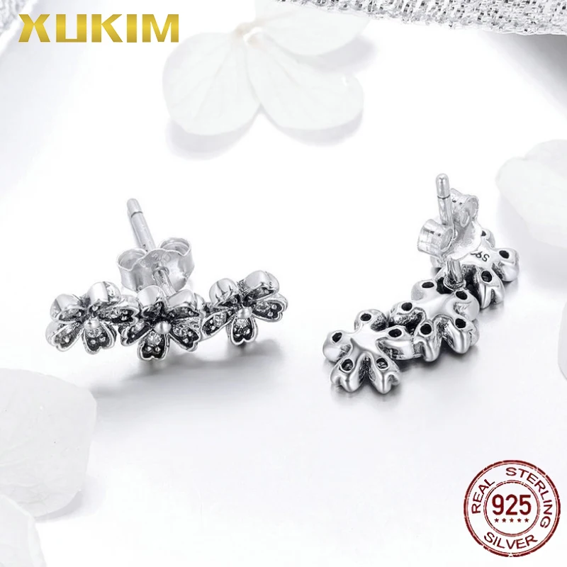 MSE806 Xukim ювелирные изделия из стерлингового серебра 925 пробы серьги в виде цветка