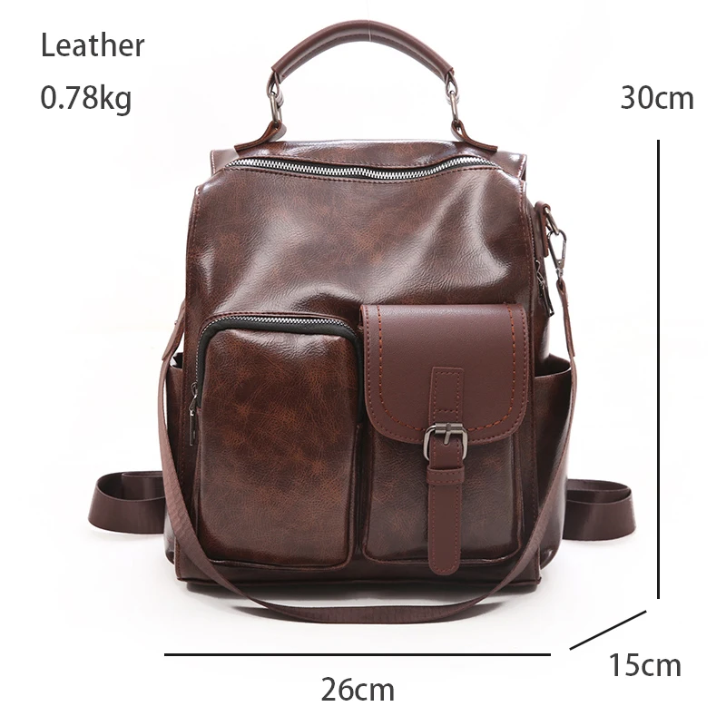 

Fashion Leather Backpack Women Travel Luxury Qualited Backpacks Bags for Women Large Capacity Waterproof Bookbag Vintage Mochila
