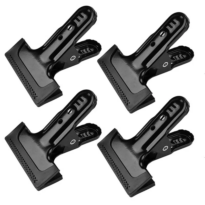 

4PC Background Cloth Clip Heavy Duty Spring Clamps Photo Background Cloth Paper Screen Clips Metal Body With Rubber Protective