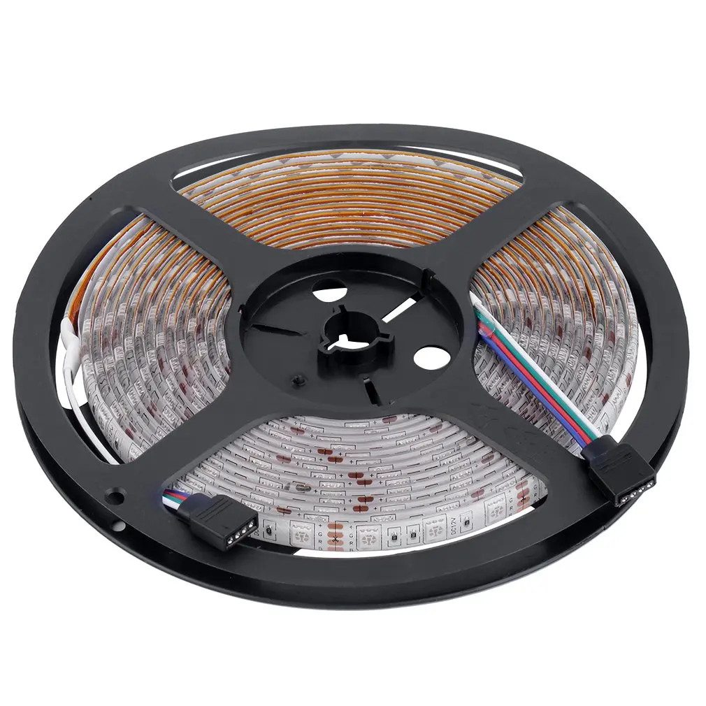 

Светодиодная лента 5 М 5050 RGB 300 + источник питания 12 В + пульт дистанционного управления на 44 кнопки, изысканный дизайн, прочный