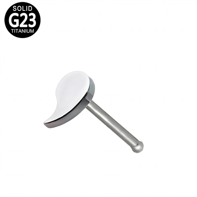 

2pcs Magatama G23 Titanium Nose Studs 20G Nostril Earring Tragus Ear Piercing Helix Nose Bone Piercings Body Jewelry