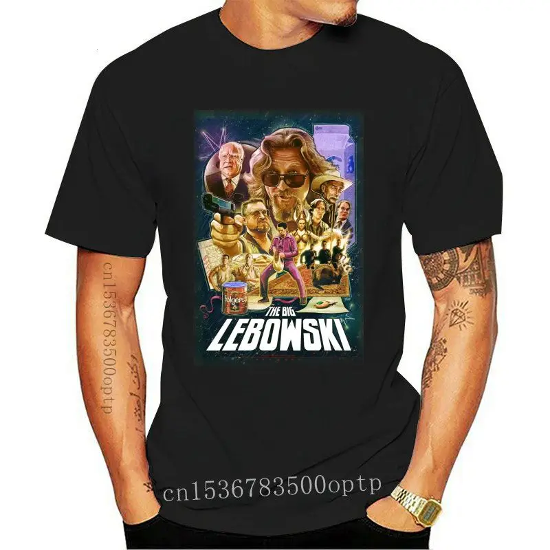 

Дизайнерская мужская футболка для боулинга с большим рисунком Lebowski VTG 90s
