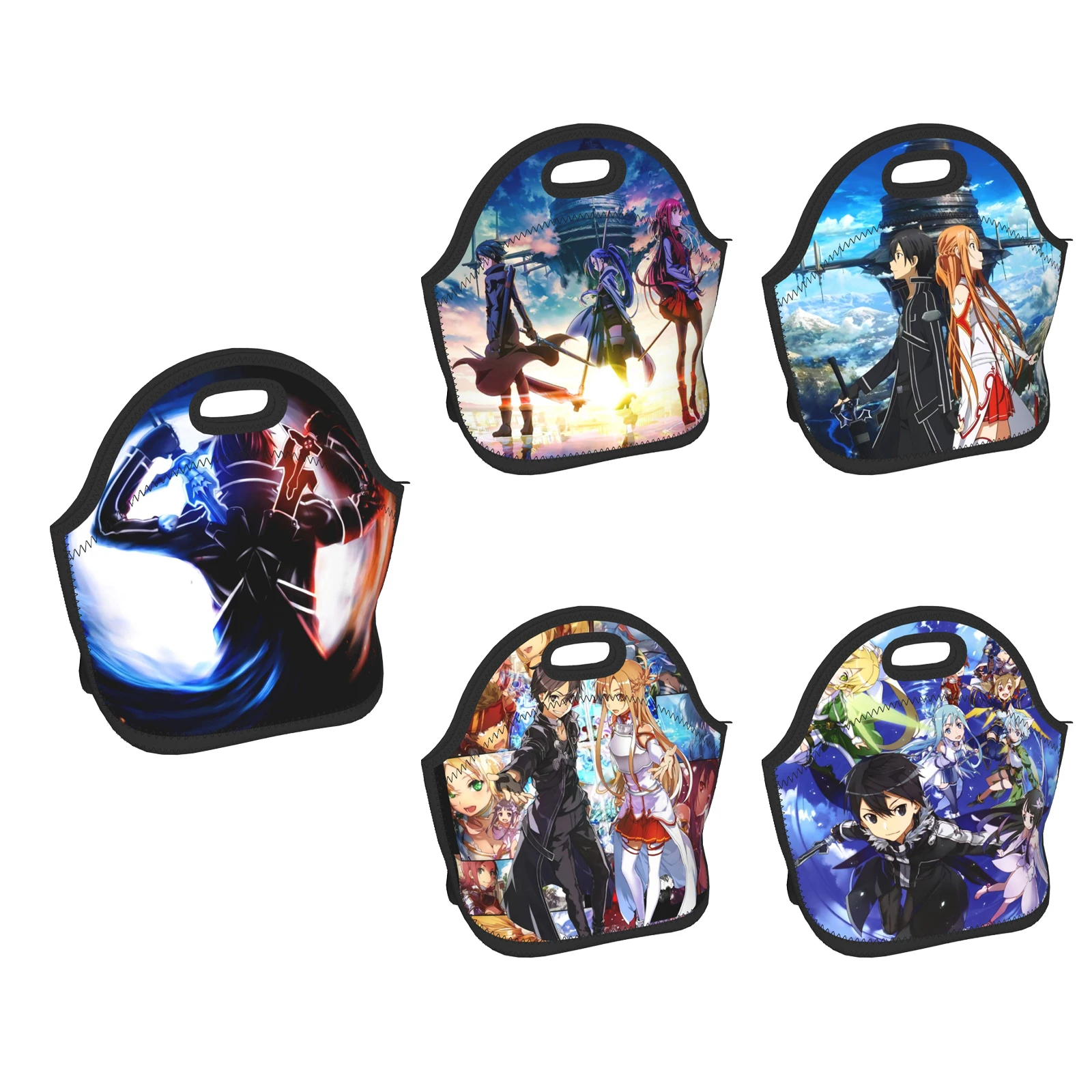 

Теплоизолированная Сумка-тоут с рисунком аниме Sword Art Online SAO Сумочка для обедов, сумка для ланча, контейнер для ланча для мужчин и женщин