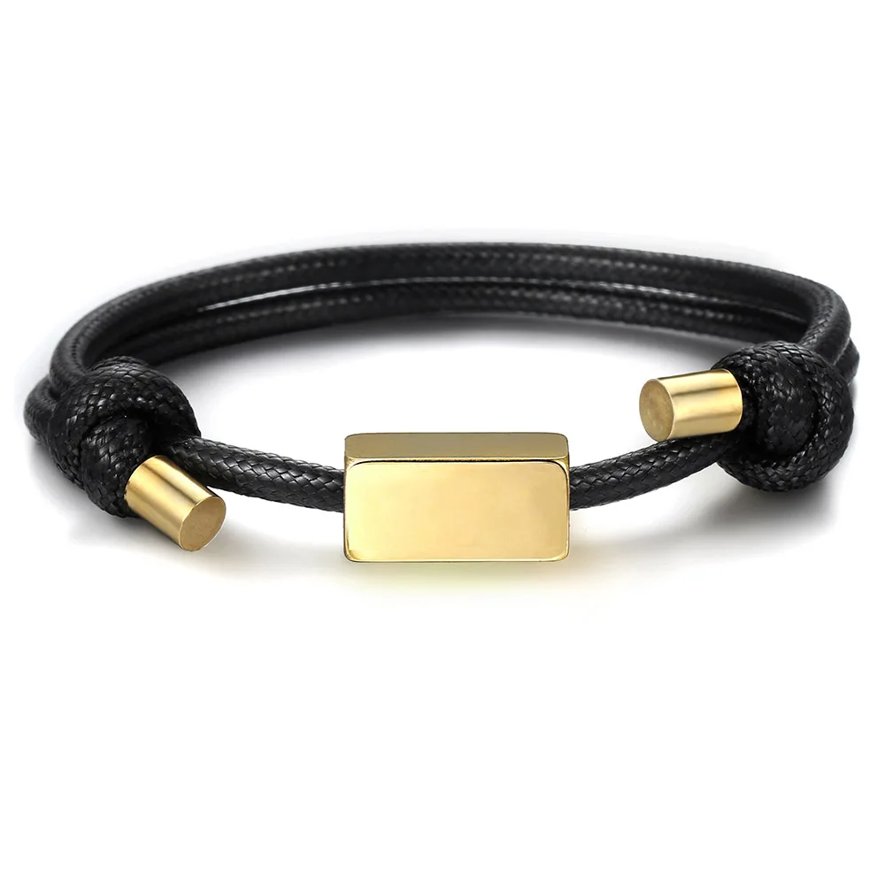 Регулируемый кожаный браслет Trendsmax для мужчин и женщин повседневный из