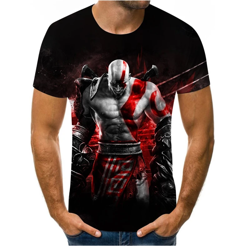 

2021 summer new fashion game tank grab series 3D printing pattern men's short-sleeved T-shirt casual top