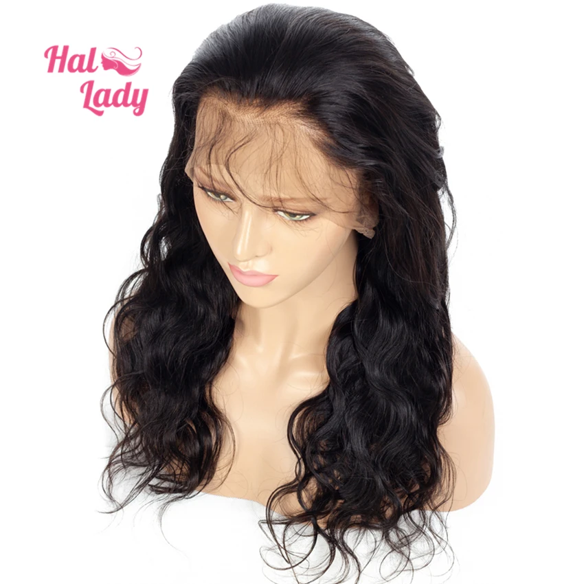 Halo Lady 13*4 волнистые парики из натуральных перуанских натуральных волос для черных женщин, не Реми