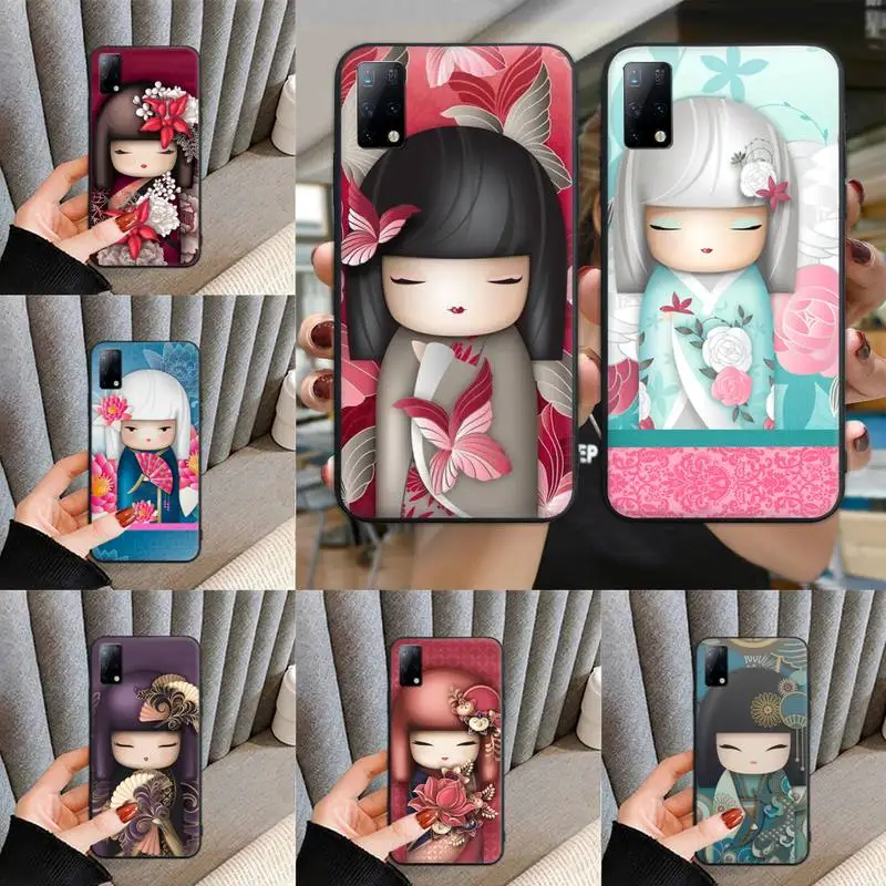 

kawaii Japanese Kokeshi doll Phone Case For Huawei P9 P10 P20 P30 P40 Novi Lite Pro Smart Cover