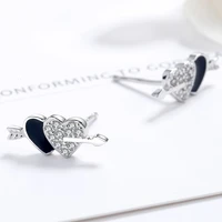 s925 sterling silver double love dripping earrings for women simple and personalized heart shaped earrings for women holiday