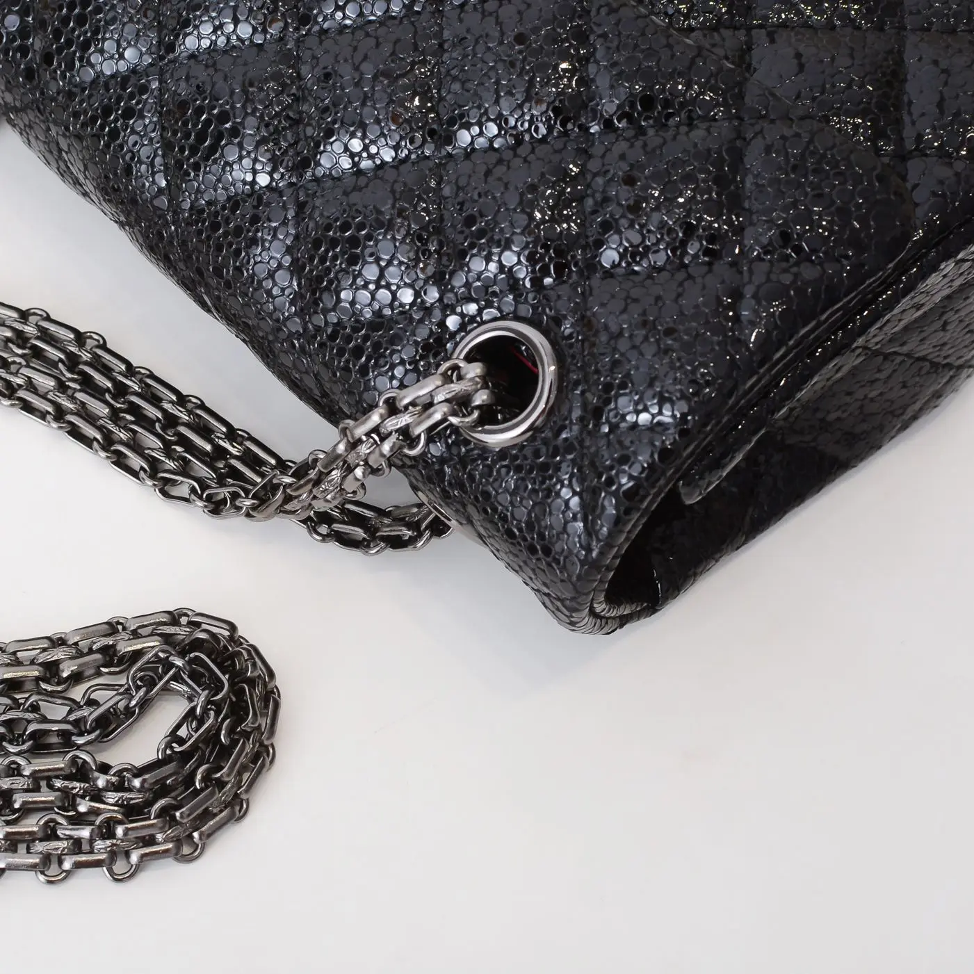 

Pearl caviar leather lady bag 2021 new real leather ringle chain one shoulder