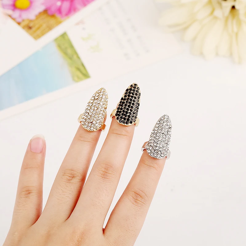 

Ring Nail Ring Fashion Trendy Full Of Rhinestone Nail Nail Ring Rings For Women Aesthetic Rings Wholesale Rings Jewelry