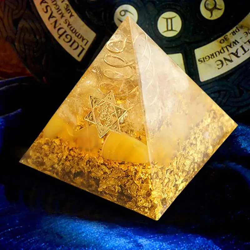 Пирамида органита 60 мм символизирует счастливый цитрин преобразователь энергии