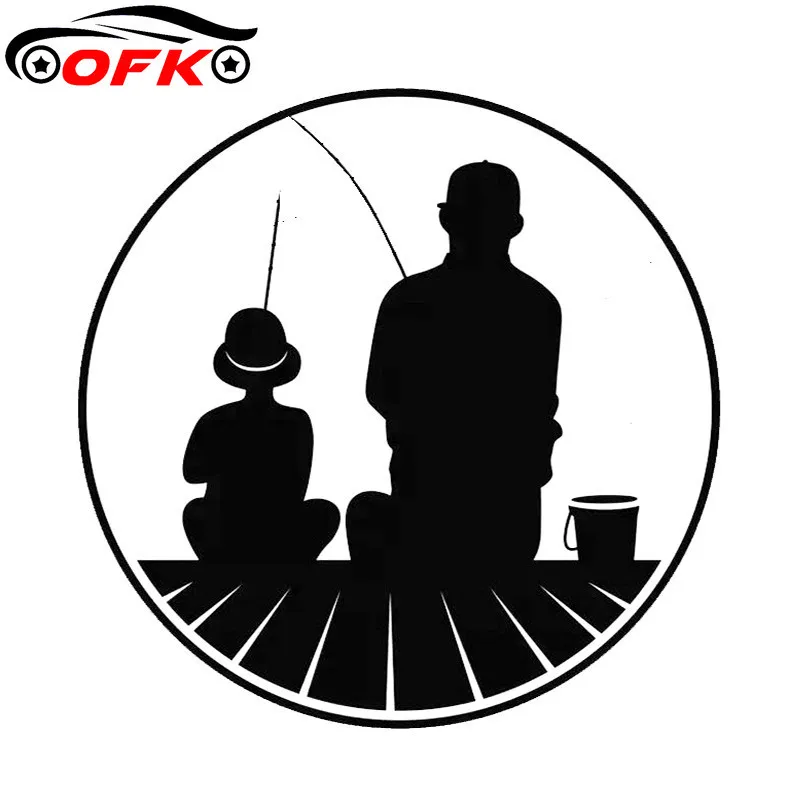 

Car Stickers decor Motorcycle Decals Sticker Father & Son Family Fishing Decorative Accessories Creative Waterproof PVC16cm*16cm