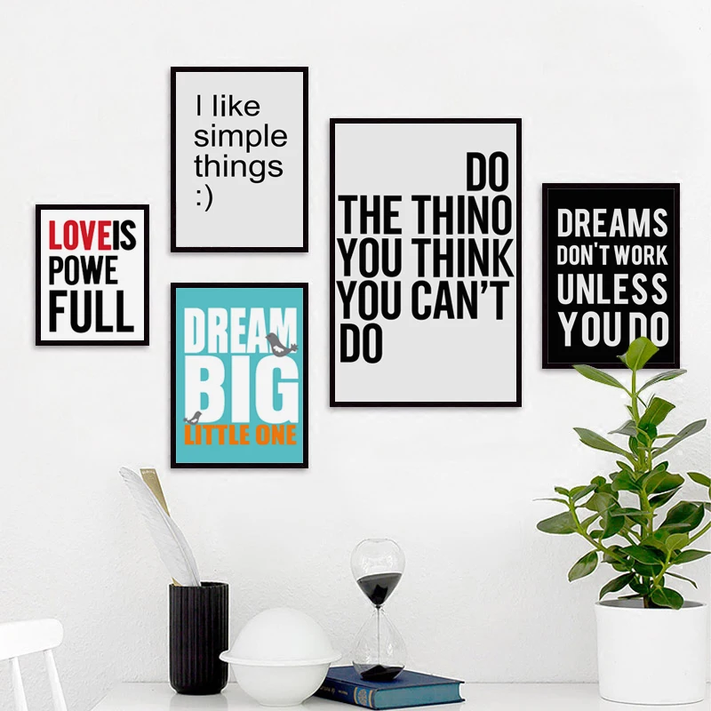 Простой вдохновляющий постер на английском языке фразу плакат из плотной ткани