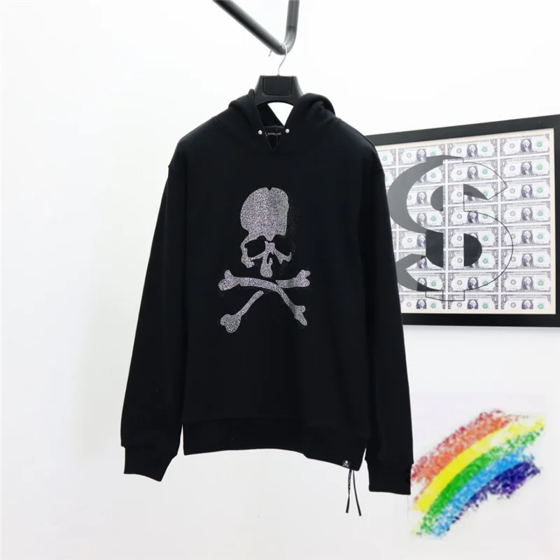 

Толстовка с капюшоном 2021fw с бриллиантами для мужчин и женщин, модные толстовки с капюшоном в масштабе 1:1, толстовка из тяжелой ткани, пуловер...