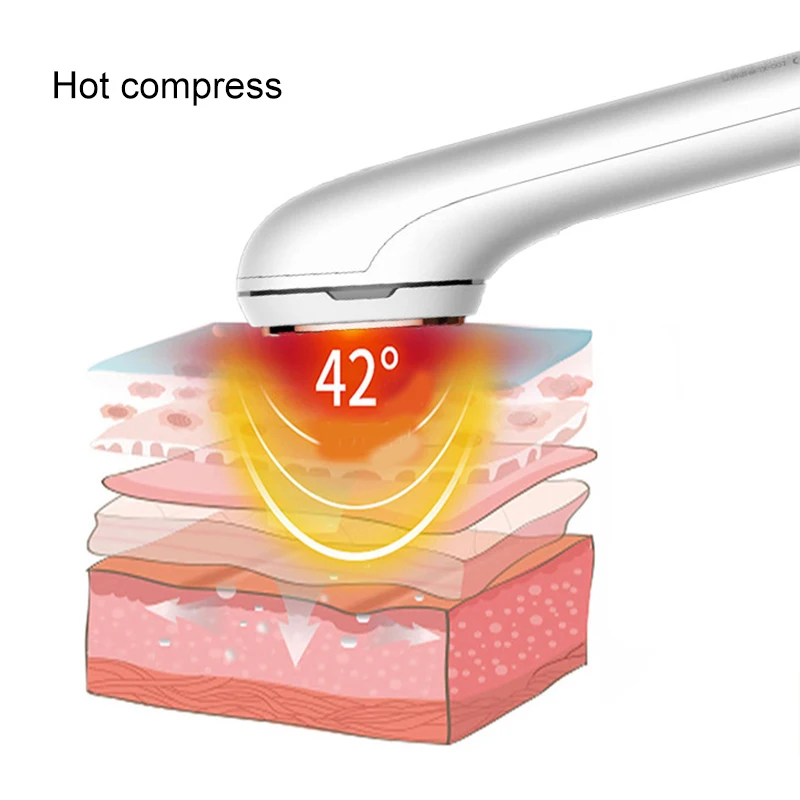 Инструмент для красоты Iontophoresis вибрационный массаж лица с горячими и холодными