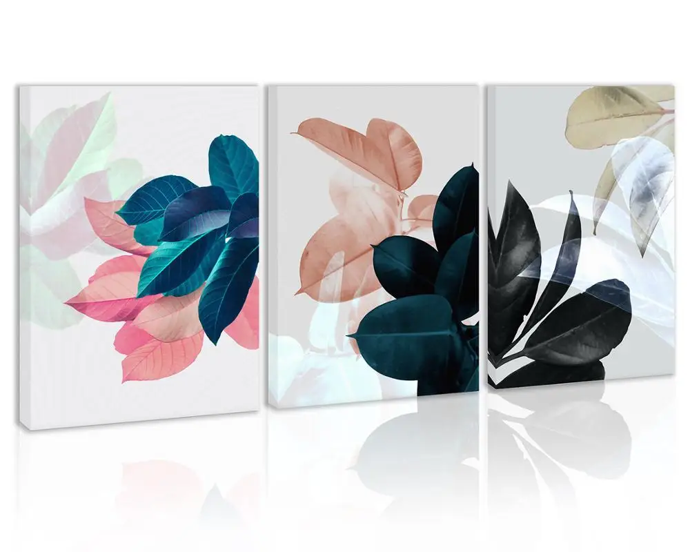 Красочные листья растений Настенный декор холст живопись Кухня Печать картины