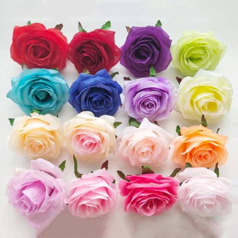 

10 Pcs Simulation Silk Rose Peony Fake Flowers Head DIY Flower Wall Wedding Background Decoration Home Table Flower Ball Wreath