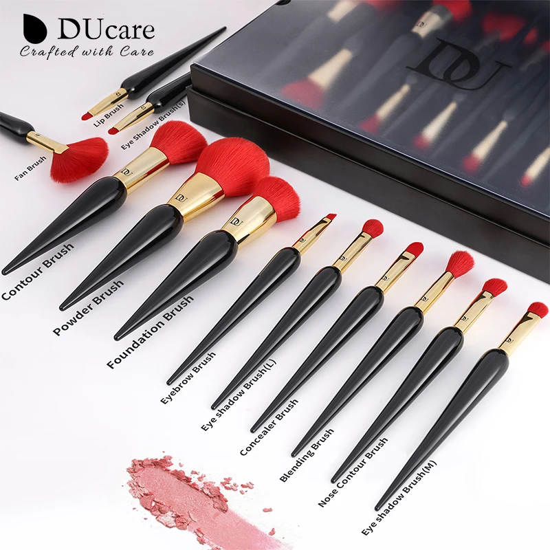 DUcare – ensemble de pinceaux de maquillage, 12 pièces, série Queen, pour fond de teint, poudre, Blush, fard à paupières, Pro, cadeaux