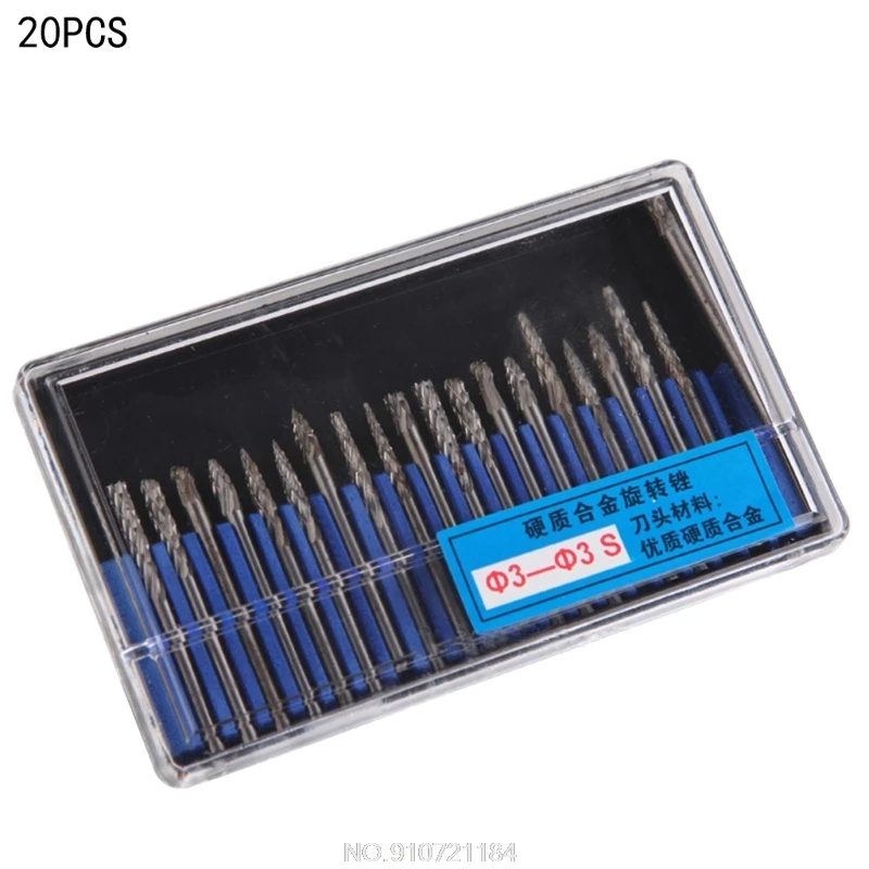 

20 Pcs Electric Drill Tungsten Steel Grinding Head Tungsten Carbide Burrs Sets Mini Drill Diamond Burs Material Hard N17 20