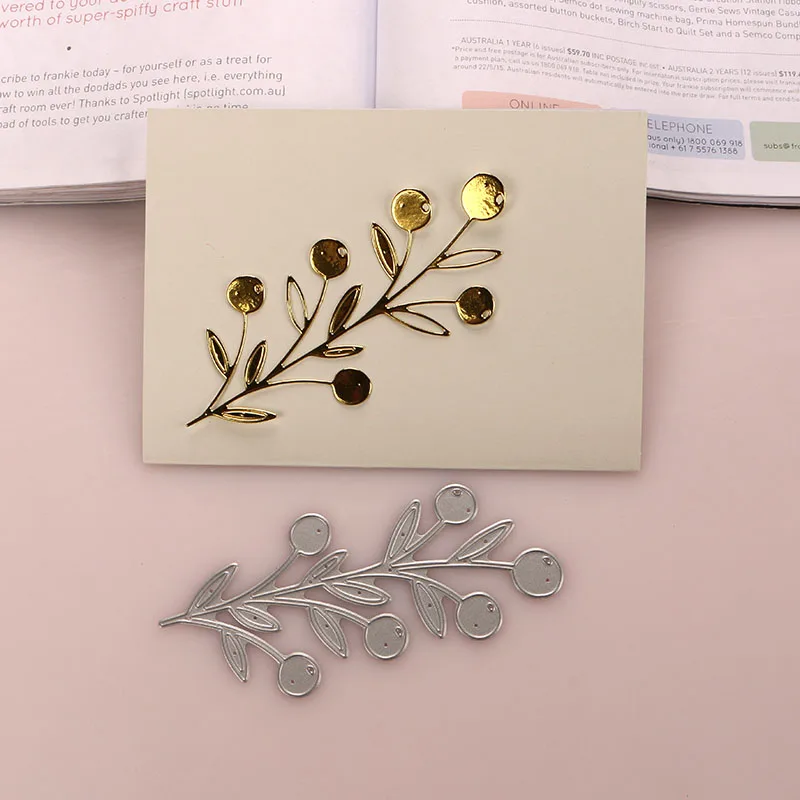 DUOFEN металлические режущие штампы ветки дерева Листья B Трафарет DIY альбом для