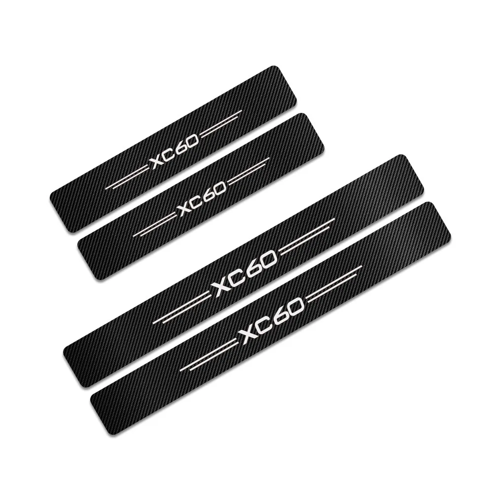 XC60 4PCS Car Stickers For Volvo S60 XC90 V40 V50 V60 S60 S90 V90 XC60 XC40 AWD T6 Auto Door Threshold Carbon Protector Accessories - Название цвета: XC60