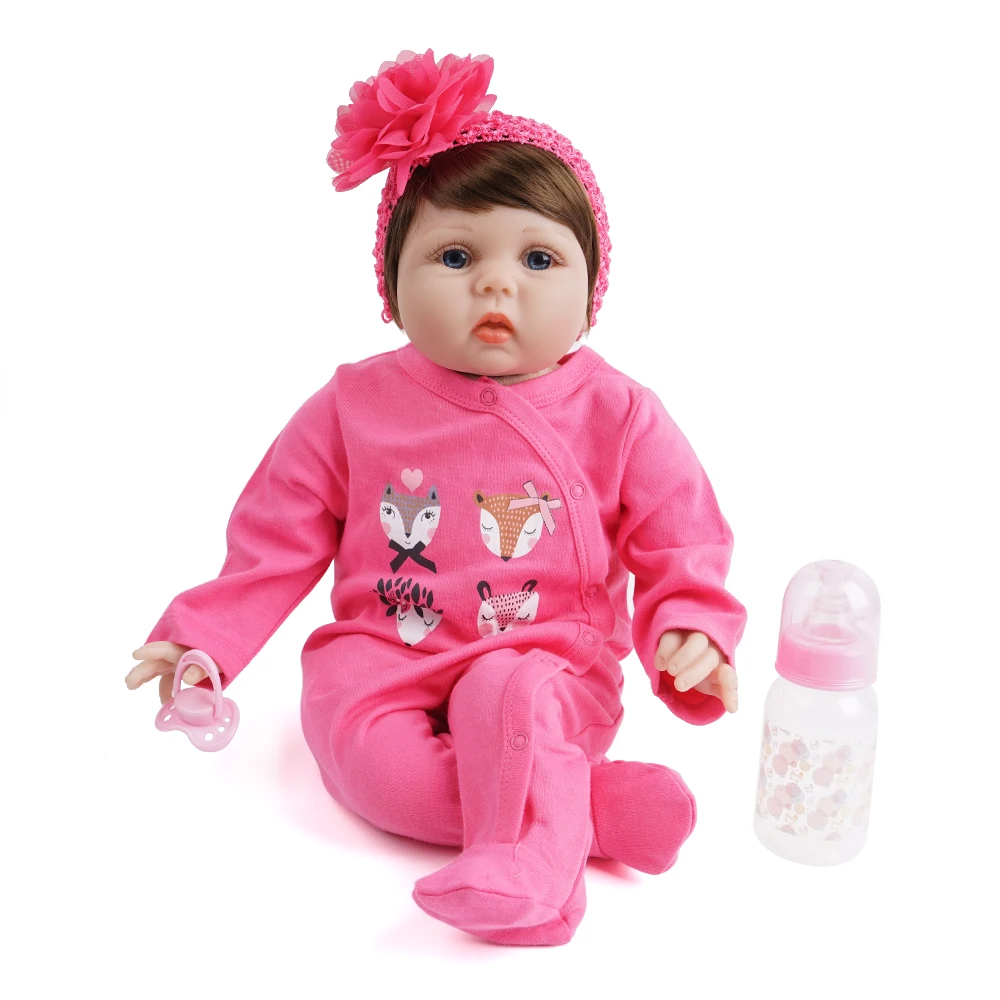 55 см Кукла реборн девочка силиконовый винил новорожденный розовый красный наряд